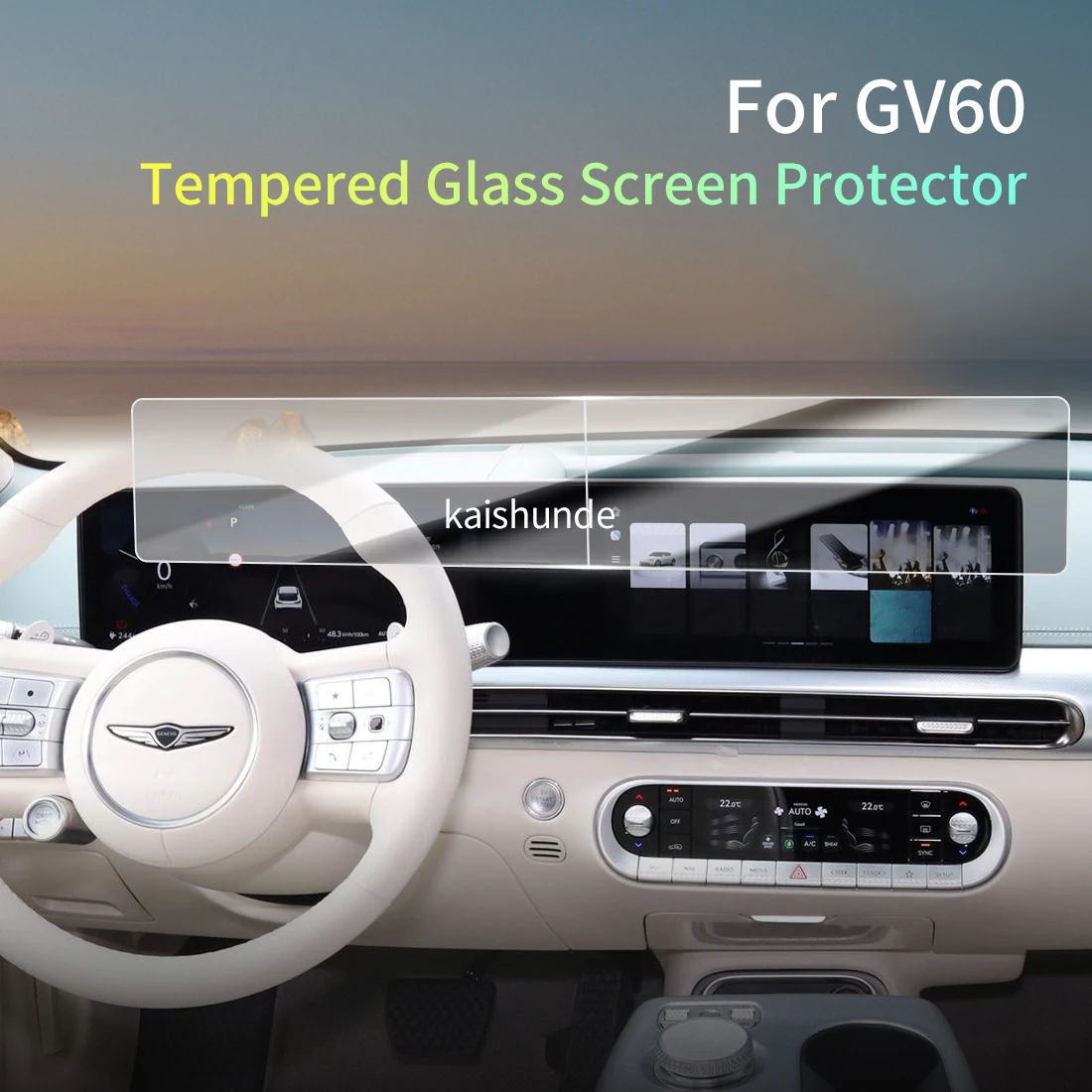 

Car Stickers Meters Protector For24 GENESIS GV60 Tempered Glass Protective Film Display Navigation Vehicle