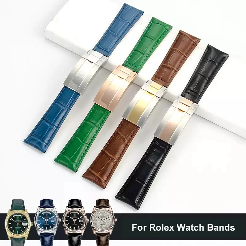 

High quality Watch Band For Rolex SUBMARINER Yacht-Master DAYTONA GMT Leather Men Strap Watch Accessories 20mm bracelet