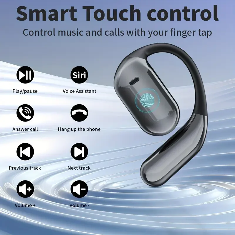 Q16Pro Cuffie V5.4 Auricolari wireless Bluetooth Sport Riduzione del rumore Ganci per le orecchie impermeabili Auricolare Touch screen intelligente