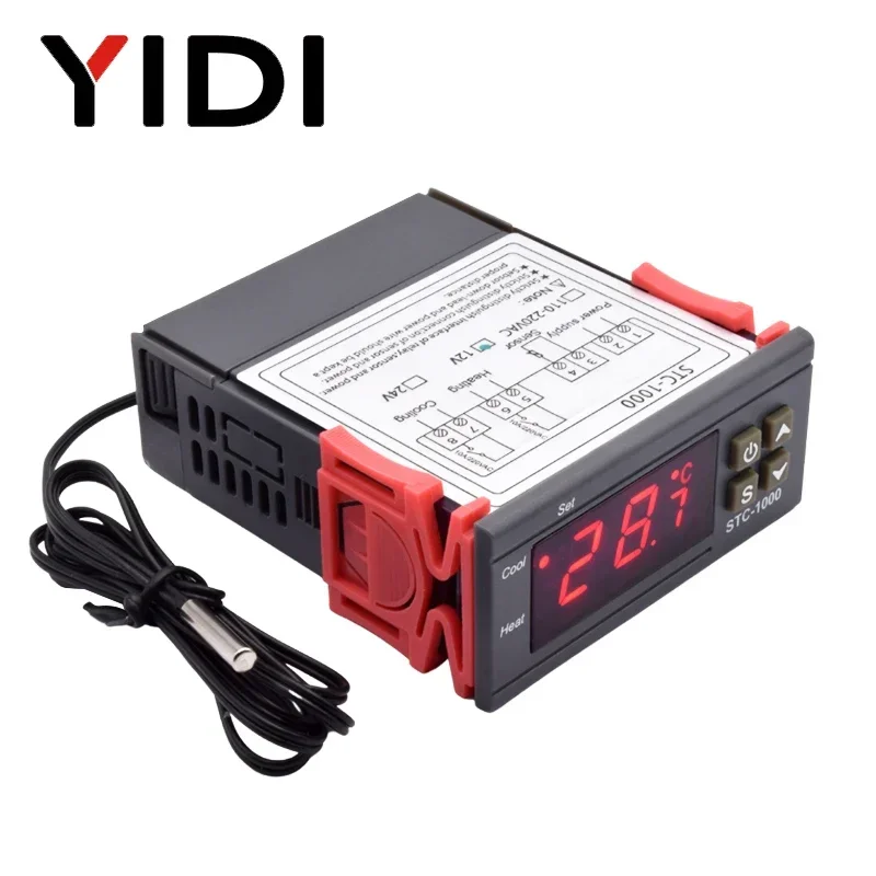 Controlador de temperatura Digital LED, termostato STC-1000, Incubadora de Acuario, termorregulador, 10A, relé de refrigeración y calefacción, CA de