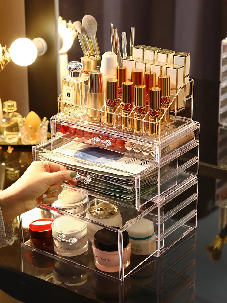 Makeup Organizer for Cosmetics Bathroom Drawer Jewelry Cosmetic Storage Box Organizer Nail Polish Lipstick Lip Gloss Holder