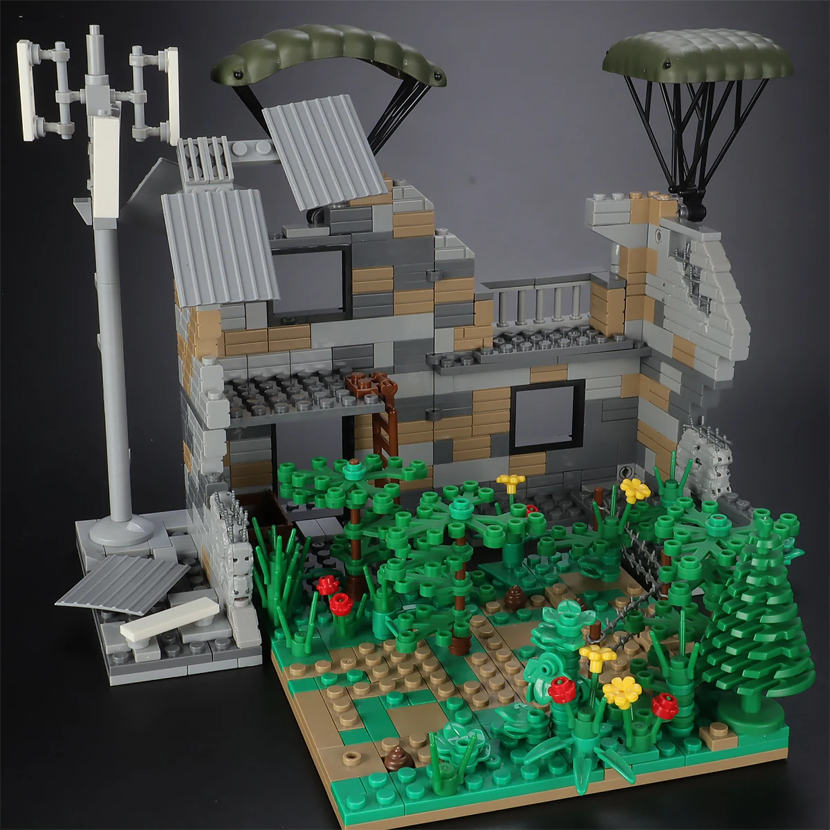 Militär-Armee-Soldaten-Weltkriegs-Beobachtungsturm-Wachmann-Szenenmodell MOC DIY ​ Bausteine Spielzeug für Kinder – Detail 1