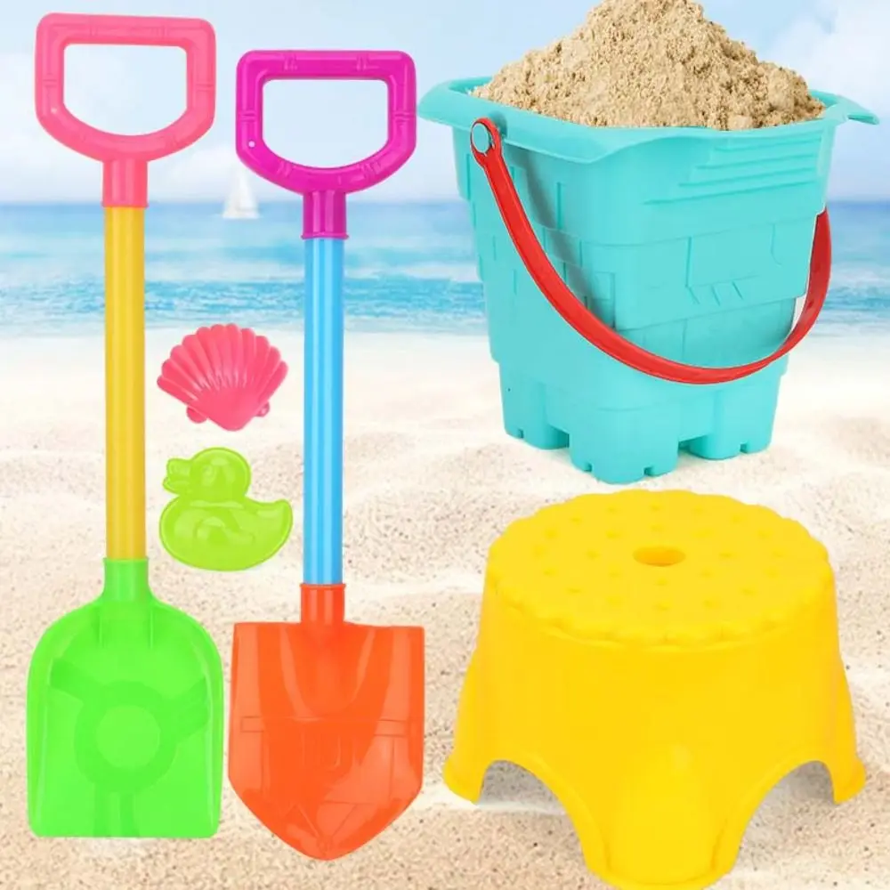 Juego de juguetes de playa con cubo, pala de playa interactiva para padres e hijos, juego de 6 unidades