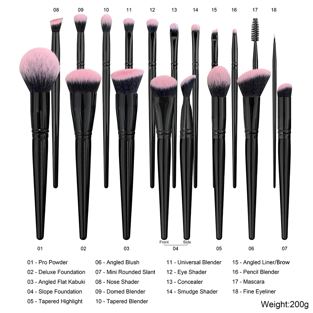 New 18 Pcs/Set Professional Makeup Brushes Set Foundation Powder Eyeshadow Eyelash Blush Make Up Brush Cosmetic Beauty Tools