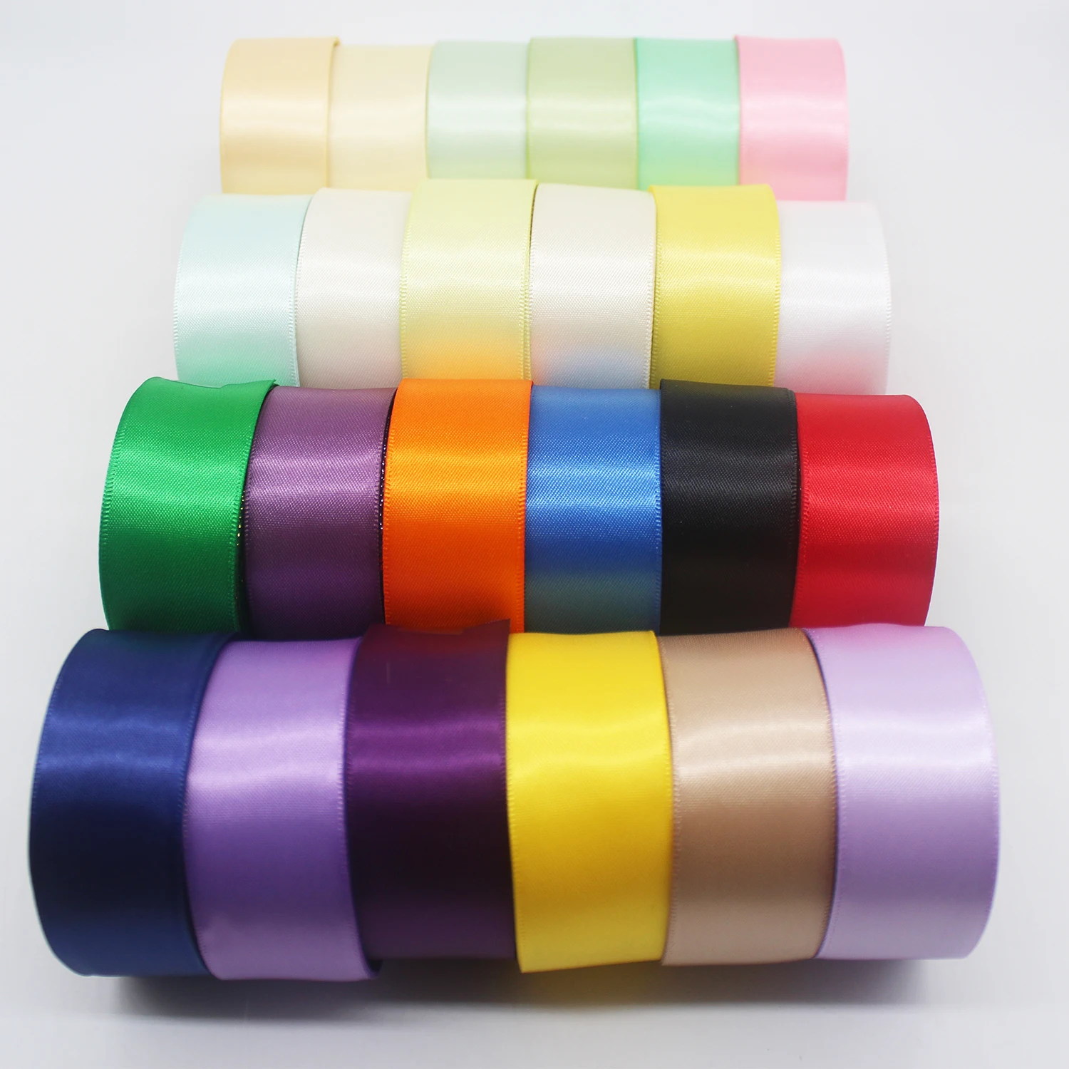 5 Yards/Lot Double Faced Satin Ribbon Fashion Color For DIY Hairbow Wedding Gift Packaging Cloth Accessories 3/8\