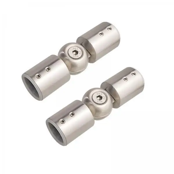 2x 2Pcs Rod Corner Connector Hinged Elbow Connector Shower Room for Bay Window Curtain Rods Heavy Duty with Screws Adjustable