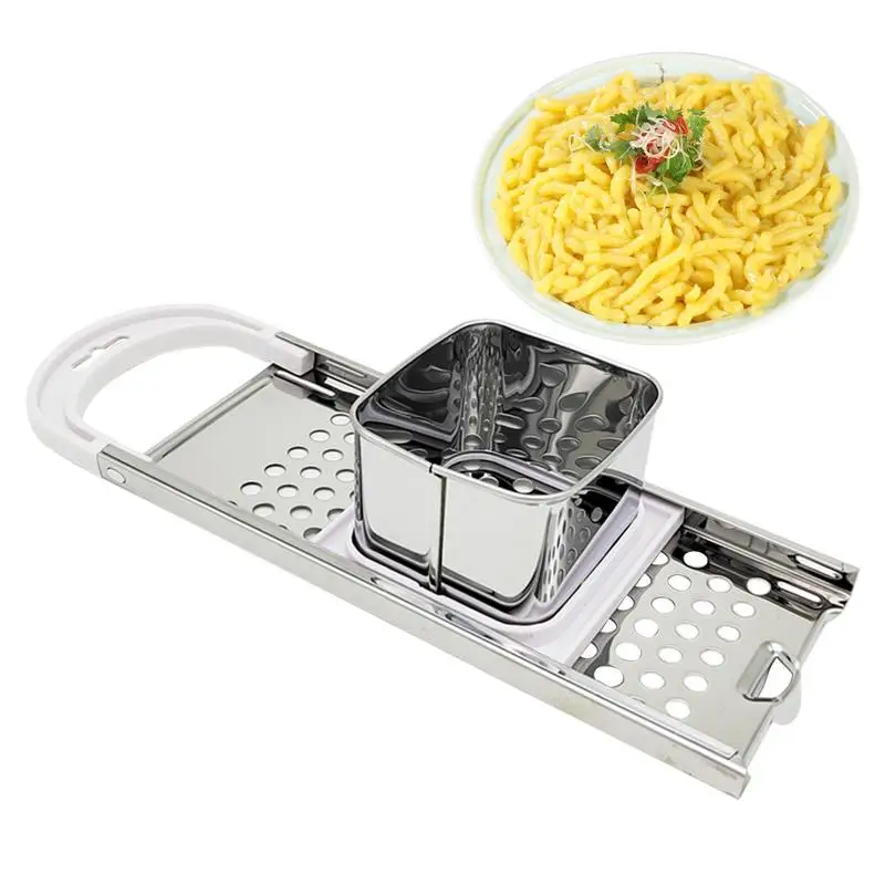 Spaetzle Press Edelstahl-Nudelmaschine, Teighobel, Abtropffläche, selbstgemachtes Knödelherstellungswerkzeug, deutsches Ei-Nudelhersteller, Nudeln