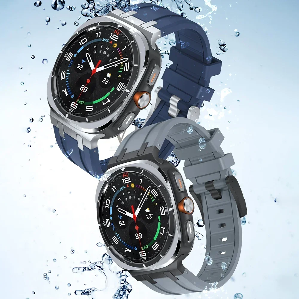 Liquid Silicone Strap For Samsung Galaxy Watch Ultra 47mm Metal Buckle Easy Adjustment Bracelet For Galaxy Watch Ultra Accessory