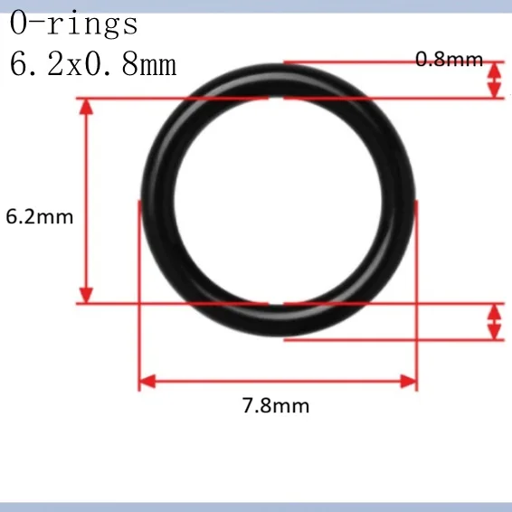 100pcs Good Quality O-rings 6.2x0.8mm 6.2*0.8mm For handpiece repair