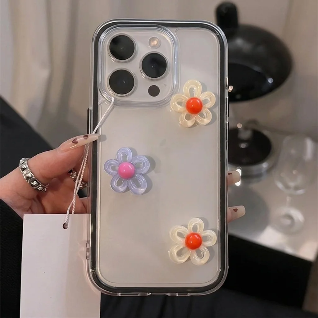 3D Diy Flower Macaron With Phone Case For Samsung Galaxy A57 A55 A37 5G S25 S24 S23 Plus S26 S25 S24 S23 Ultra S24 FE 5G Cover