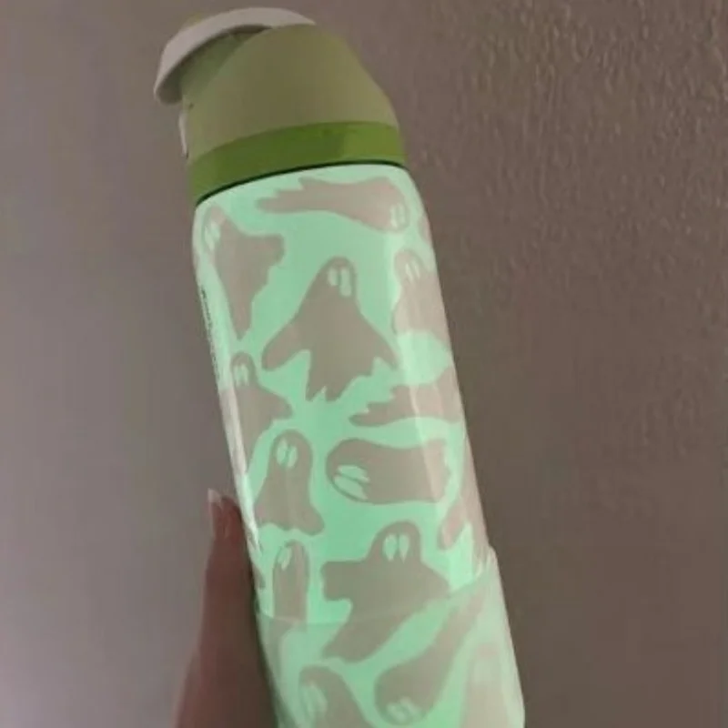 Nuevo Freesip, luz nocturna de Halloween, taza de agua fantasma, fantasma espeluznante, taza aislada de 32oz, regalo de Halloween brillante
