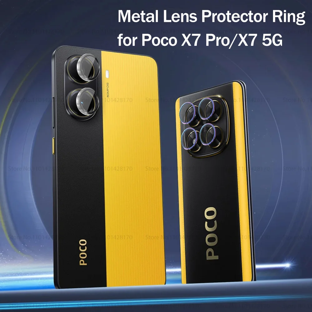 3D Alloy Camera Protector Glass for Xiaomi Poco X7 Pro PocoX7 PocoX7Pro Little Pocco Poxo Poko X 7 X7Pro 5G Metal Lens Ring Case