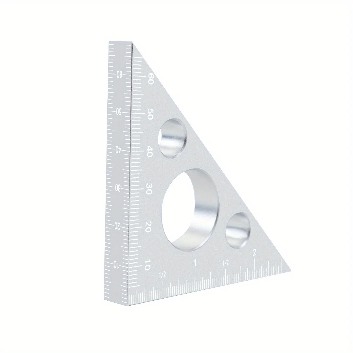 Woodworking Ruler Right Angle Ruler Aluminum Triangle Ruler w/ Both Imperial and Metric Height Measuring Tools Gauge