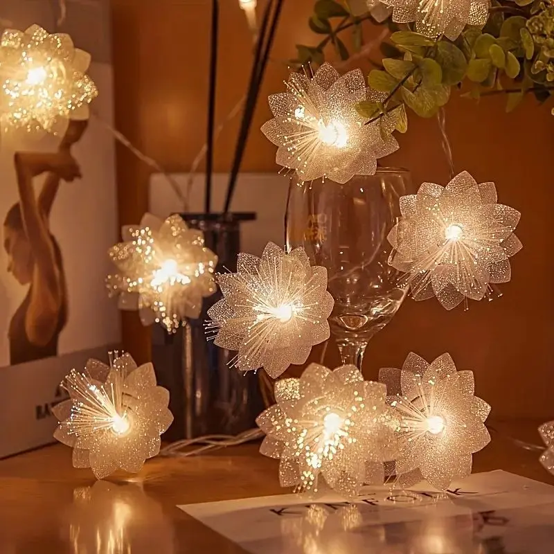 New LED fiber optic flower lantern Valentine's Day romantic atmosphere decoration flash flower starlight string
