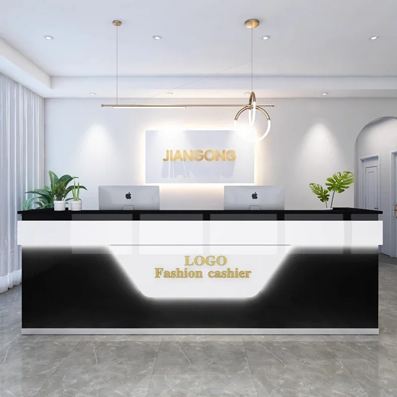 

Luxury Salon Reception Desk Counter Decorations Modern Beauty Reception Desks Hair Salon Recepcion Desk Commercial Furniture