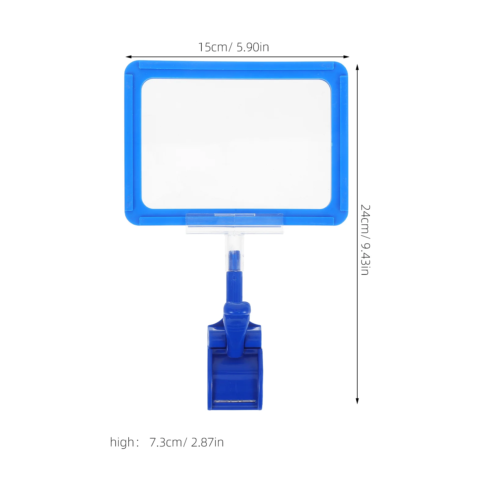 Double Sided Price Tag Hangrail Sign Holder Multi-directional Clips Signage Clamp-on Pvc with Head Display