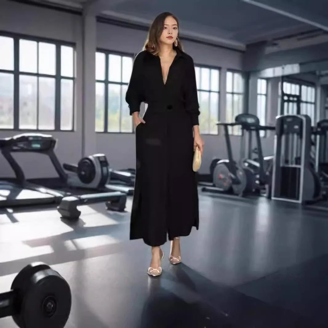 تنورة نسائية طويلة برباط على الخصر من Swedi irt Commute Sle عادية من نسيج البوليستر تنورة غير متساوية طويلة... #3