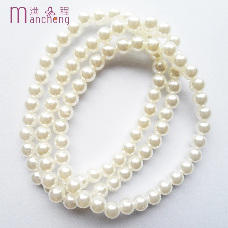 sokolov tiki Fashion 3PCS Lots New 6mm White Pearl Bracelet Stretch Imitation Pearl Bracelet Jewelry Good Quality