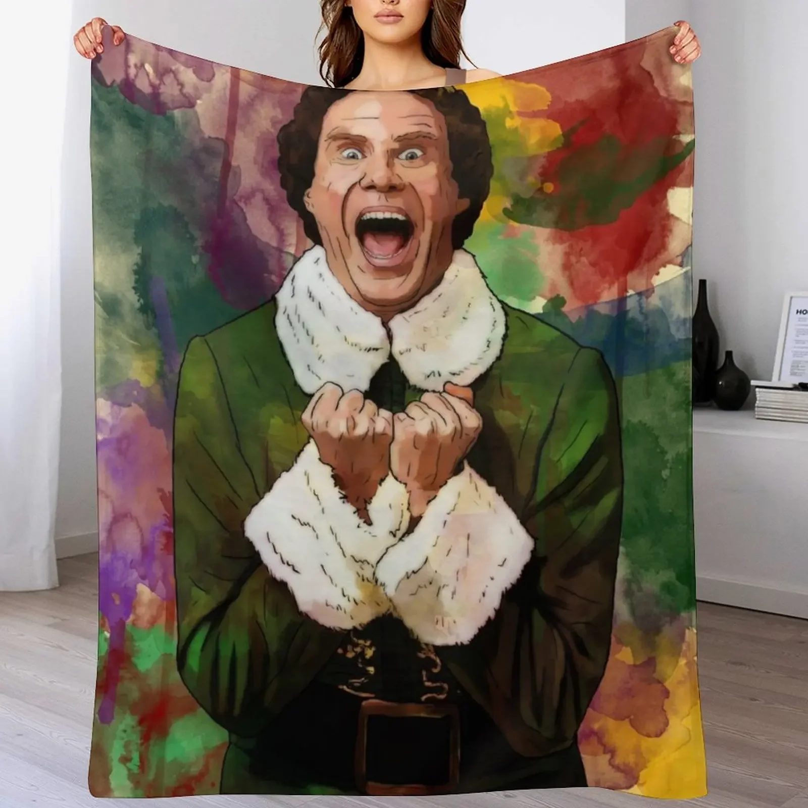 

Elf - SANTA'S COMING! Throw Blanket Blankets For Bed Loose Decoratives wednesday Blankets