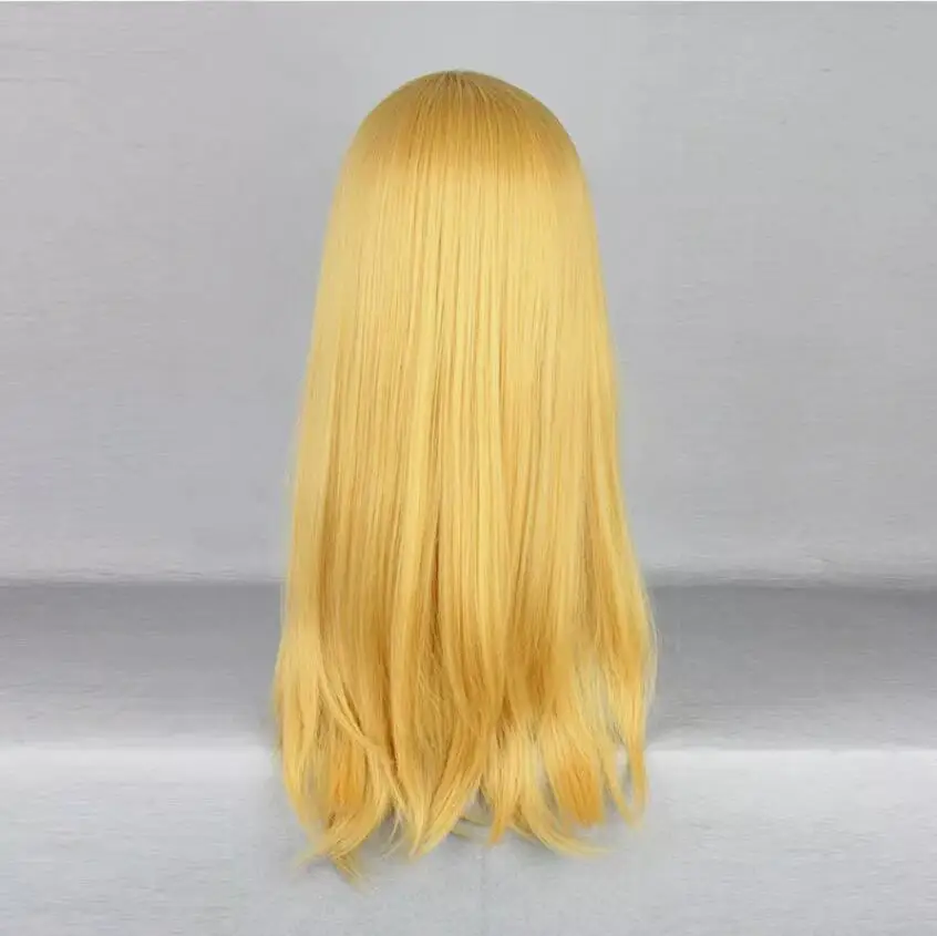 Anime Resistente Cosplay Pruik Party Pruiken Volledig Synthetisch Haar 55Cm/21.6 "Geel