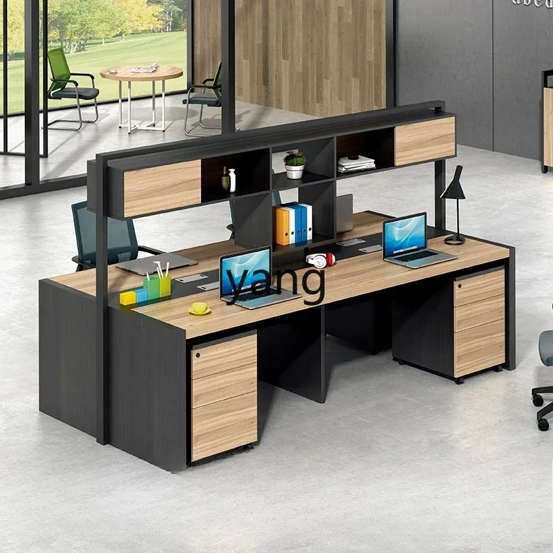 lmm1  simple modern open four-person computer staff desk studio furniture