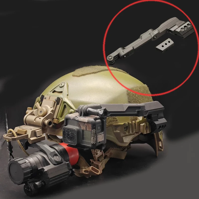 

1 шт., тактический шлем, боковой держатель для камеры, регулируемый угол наклона, кронштейн, совместимое крепление для GoPro/DJI Action FPV-записи