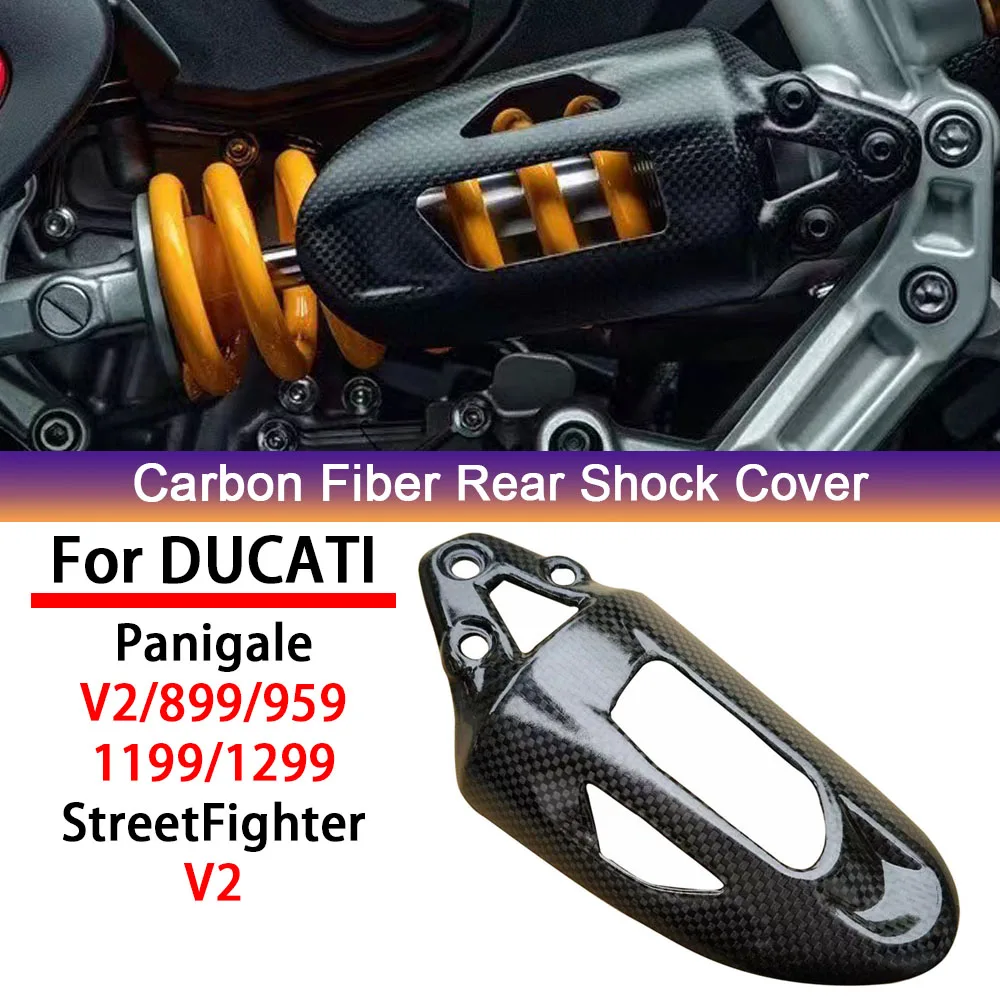 

For DUCATI Streetfighter V2 Panigale V2 899 959 1199 1299 Carbon Fiber Shock Absorber Cover Protection Motorcycle Modified Parts