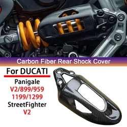For DUCATI Streetfighter V2 Panigale V2 899 959 1199 1299 Carbon Fiber Shock Absorber Cover Protection Motorcycle Modified Parts