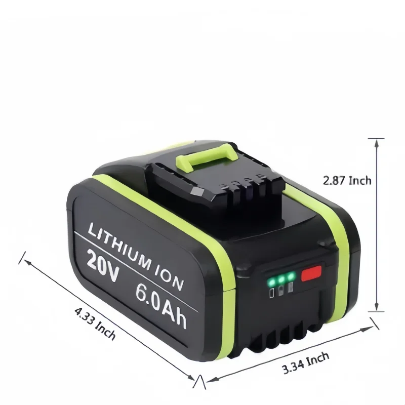 100% Compatible with WORX 20V power tool lithium battery 6.0Ah-12.0Ah, Worx original WA3023 WA551 and other hand drill batteries