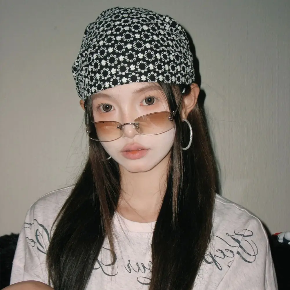 أنيقة الشرير Y2k طباعة البلوز القبعات خمر Ins المطبوعة بيني قبعة الهيب هوب الكورية نمط المرأة قبعة عمامة عطلة #1