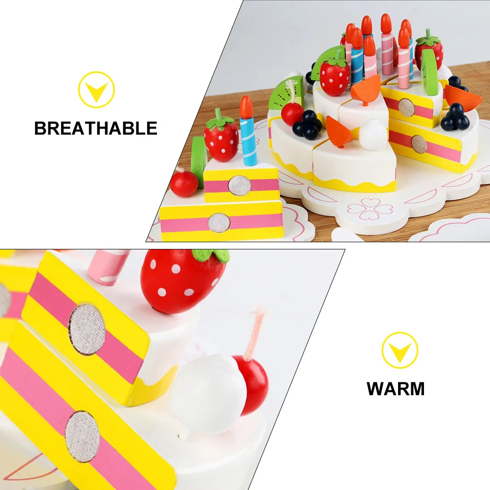 

Kitchen Combination Toys Cake Cutting Playing House Prop Simulation Wooden Food Early Educational Plaything Safe
