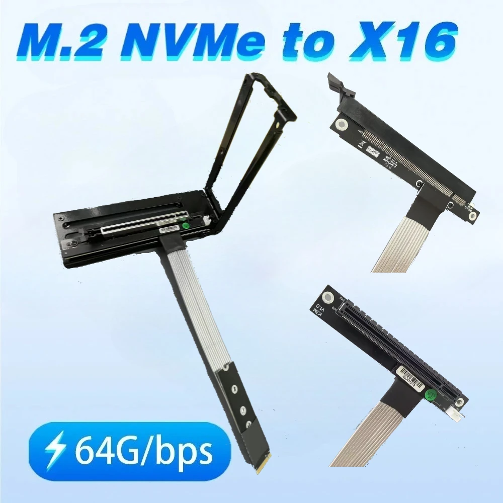 

64 Гбит/с M.2 NGFF NVMe to PCIE x16 4,0 Удлинительный кабель графического процессора M.2 M Key-M SSD GEN4 Перемычка для материнской платы STX GPU M2 Удлинитель