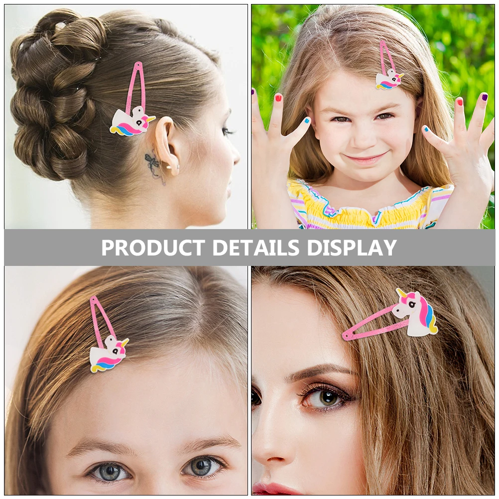 

20 Pcs Unicorn Hair Clip Clips for Styling Accessories Soft Rubber Children's Snap