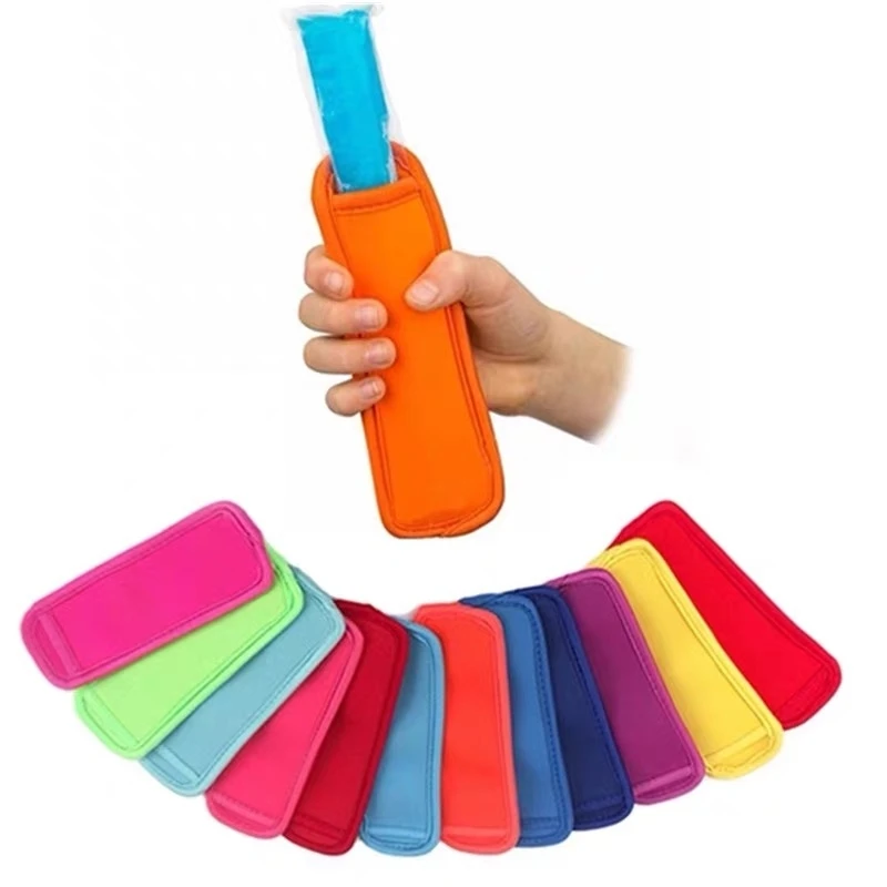 4pcs Random Delivery Ice Pack Reusable Popsicle Bags Ice Pop Sleeves Antifreezing Sleeves Popsicle Holder Bags