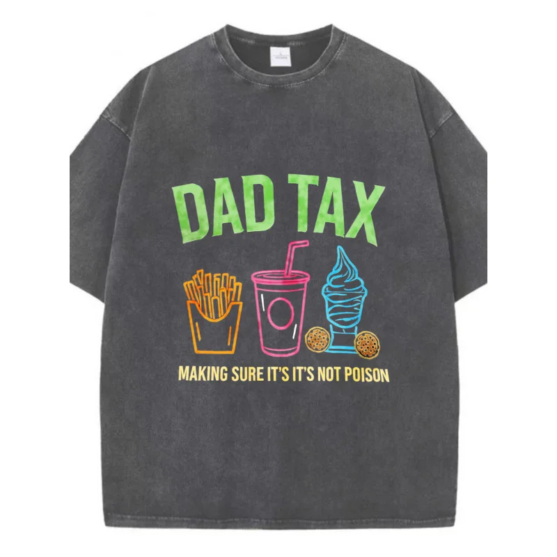 تي شيرت رجالي مغسول رمادي غامق نمط مطبوع ضريبي ونص جودة عالية 100% قطن 230 جرام