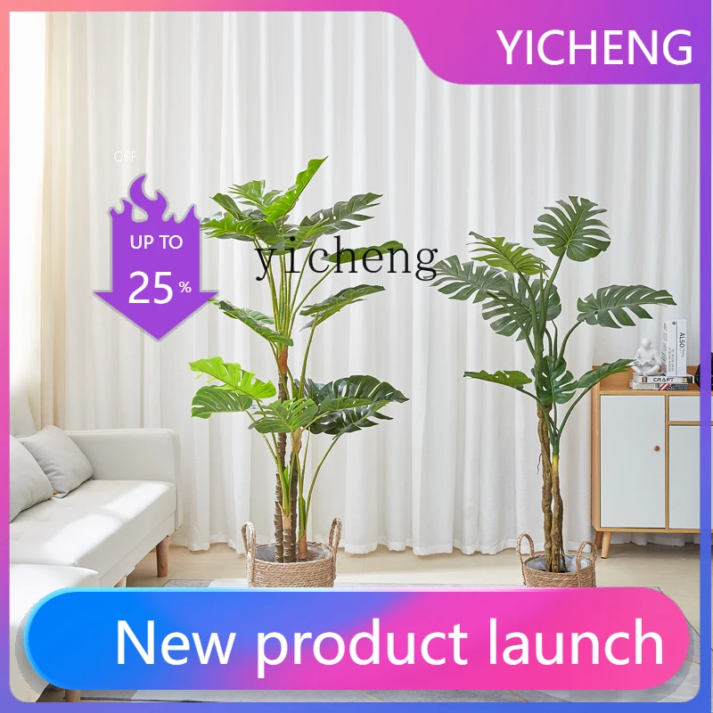 

LYY Artificial Monstera Plant Large Floor Potted Plant Simple Indoor Decoration Fake Green Plant
