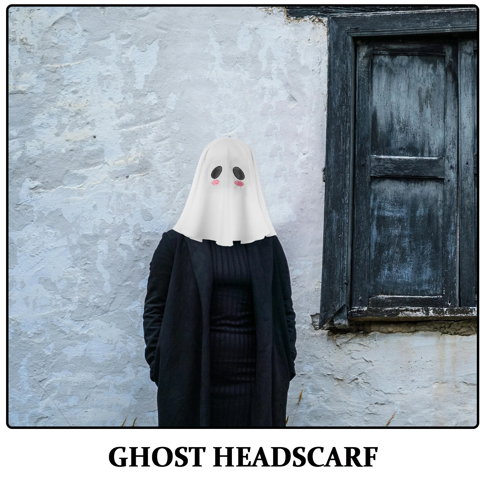 Disfraz de fantasma para adulto, cubierta para la cabeza, capucha de doble expresiones para mujeres y hombres, Cosplay embrujado, máscara para fiesta de Halloween aterradora