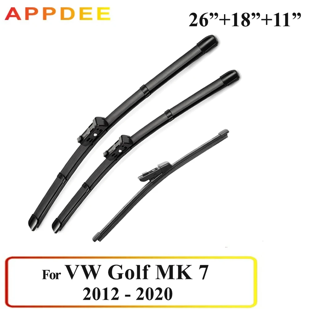 APPDEE – jeu de balais d'essuie-glace avant et arrière, pour VW Golf MK 7 2012-2020 2019 2018 2017 2016, 26 "18" 11"