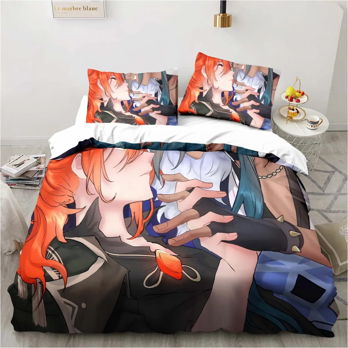 Cartoon Anime Genshin Impact Game Bedding Set For Bedroom Bedspreads For Bed Linen Comefortable Duvet Cover Quilt And Pillowcase