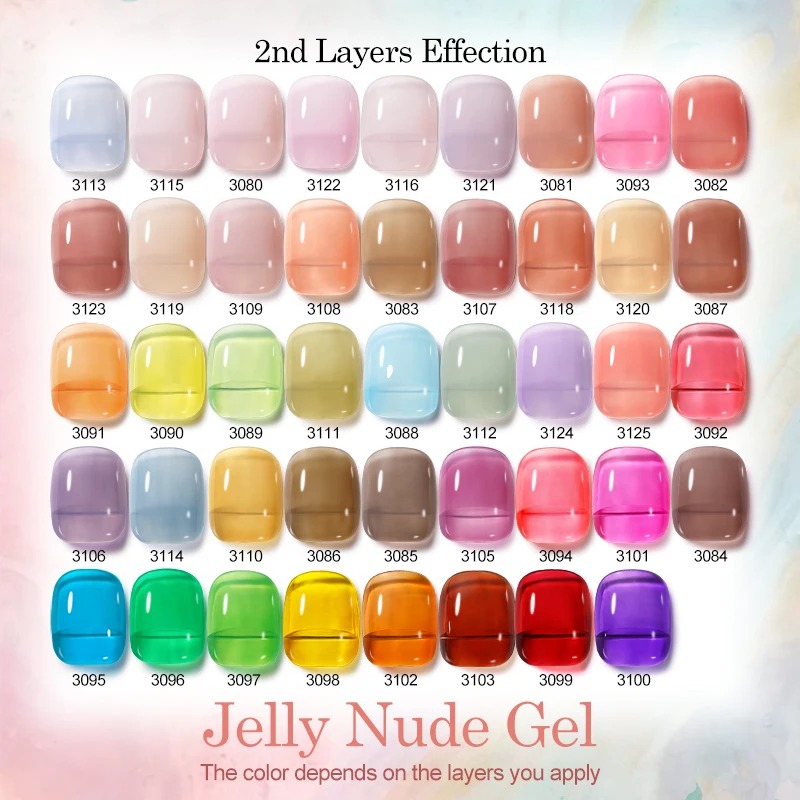 Clou Beaute Jelly GEL กึ่งโปร่งใสสี Amber GEL เล็บ UV CLEAR สีชมพูภาษาฝรั่งเศสคําเจลโปร่งแสงเล็บเคลือบเงาเล็บ