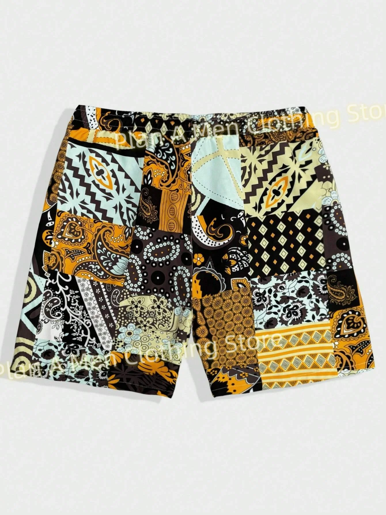 Ethnic Style Print Men Beach Shorts New Fashion Casual Workout Shorts Men Gym Shorts Hawaii Holiday Sports Shorts Men Clothing