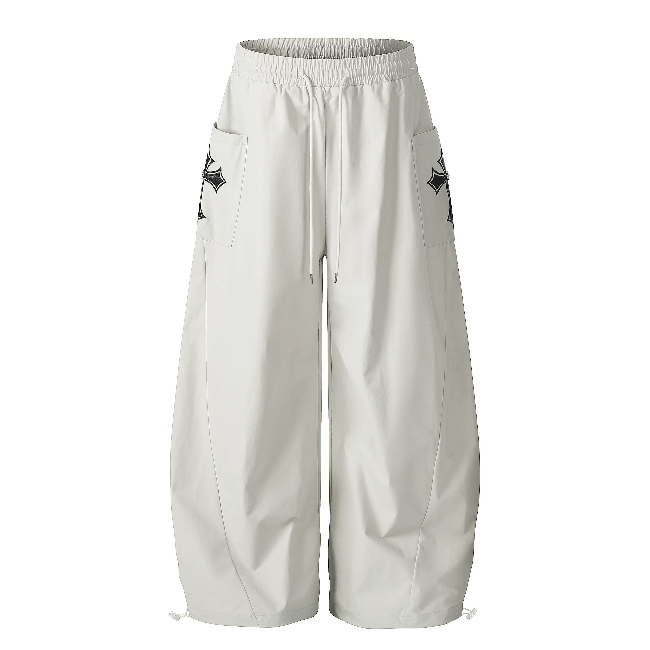 

Брюки-карго GXFortune в американском ретро-стиле с вышивкой, унисекс, с большими карманами, широкие штанины, повседневные, из полиэфирного волокна