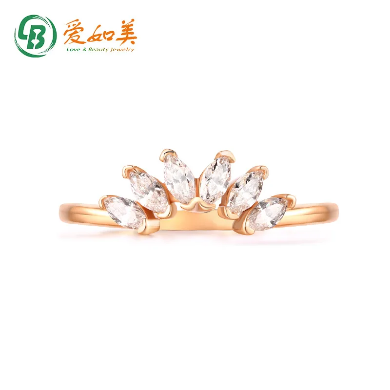 

New Style Can Be Combined with Fashionable Trend 18K Gold PT950 Platinum Silver Plated 7-layer Gold Crown Open Ring