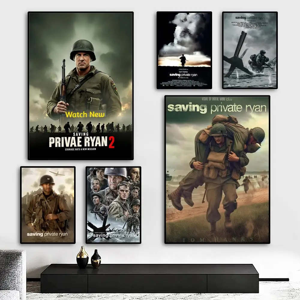 Classic Movie S-Saving Private Ryan Painting Calligraphy HD Canvas Poster living room bedroom bar aesthetic decoration