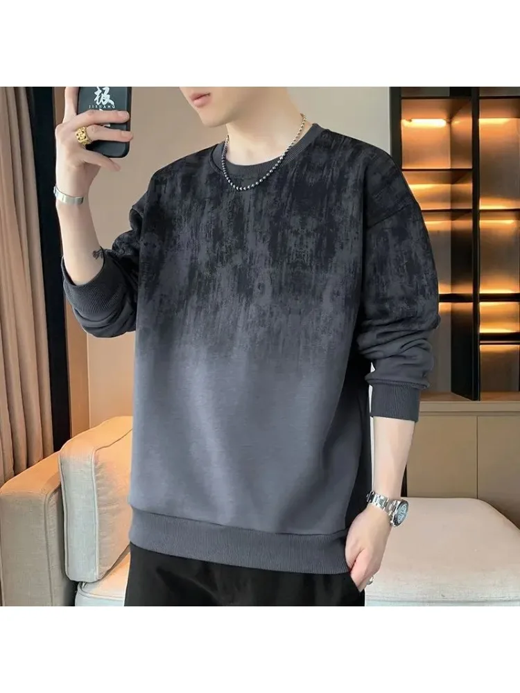 Męska bluza z kapturem na wiosnę i jesień, codzienna bluza wkładana przez głowę z okrągłym dekoltem, koszulka z długim rękawem, bluza męska, odzież sportowa na zewnątrz.