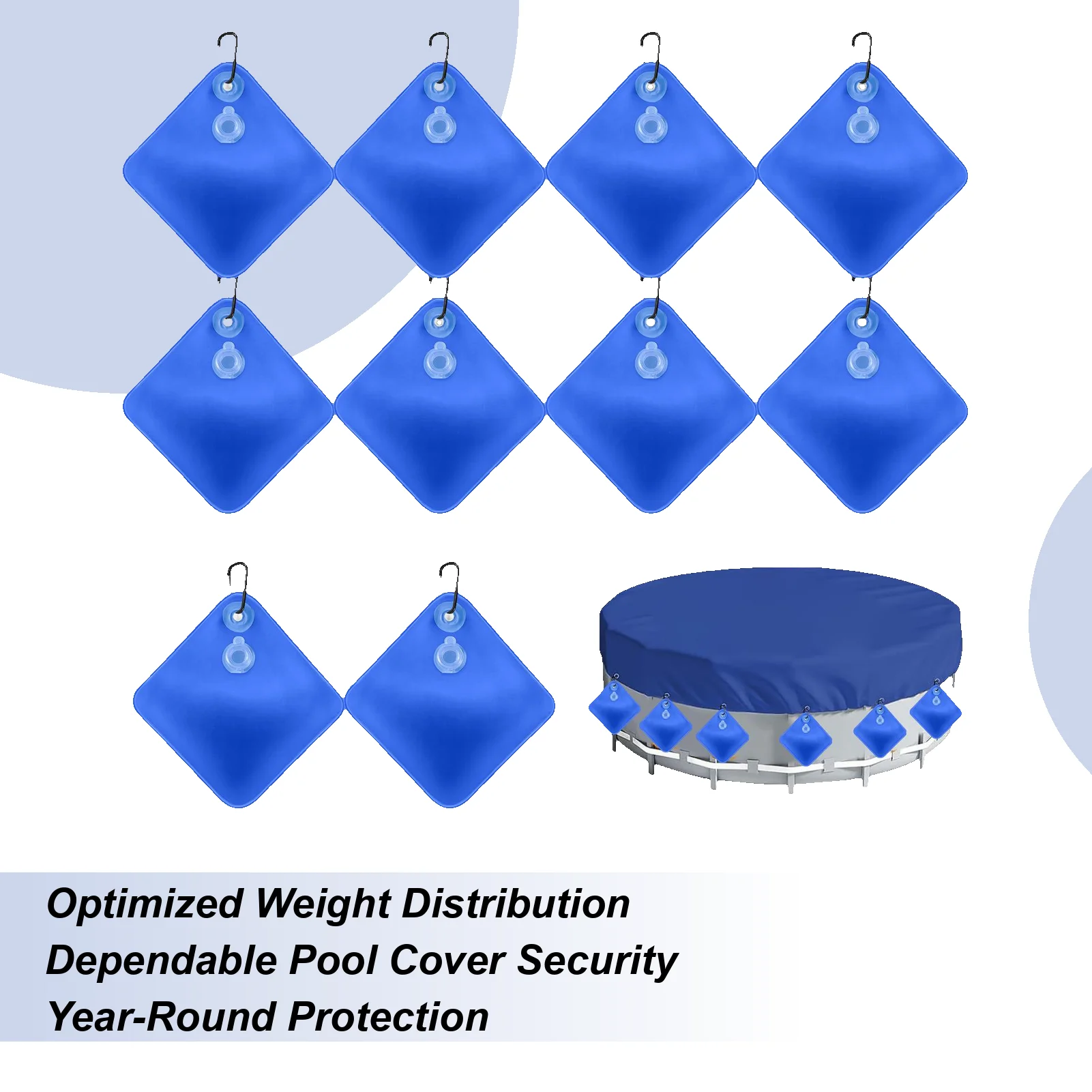 Over Ground Pool Cover Weight Leakproof Leaves Protection Autumn Swim Pool Cover Water Bag For Backyard Villa Park Hotel Sport