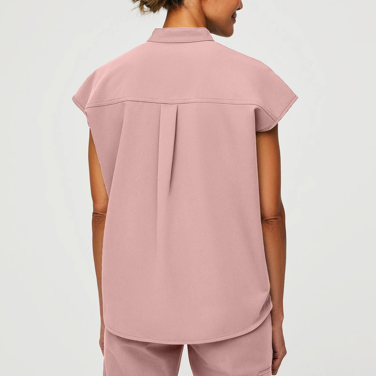 Ensemble de gommage d'infirmière pour femmes, col montant, sans manches, pantalon à cordon multicolore, uniforme médical multi-poches, vêtements de travail de santé