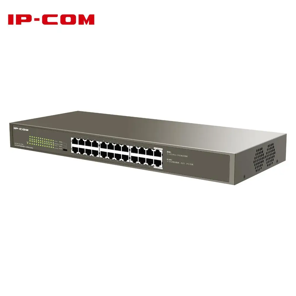 IP-COM 24-Port Gigabit Rackmount Switch 24พอร์ต PoE Gigabit Ethernet เราเตอร์อินเตอร์เน็ต225W PoE แหล่งจ่ายไฟ g1124P-24-250W