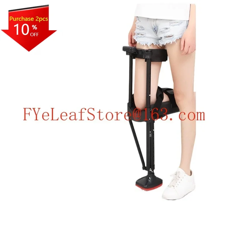 Ankle fracture injury with single leg telescopic walking aid for assisted walking