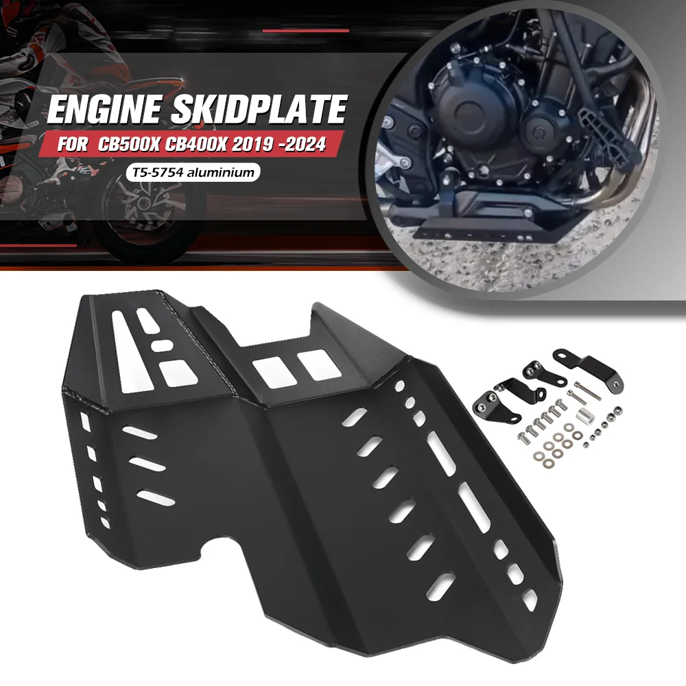 

For HONDA CB500X 2019 2020 2021 2022 2023 Motorcycle CNC Skid Plate Foot Rests Bash Frame Engine Cover Guard Chassis Protector